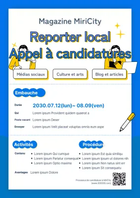 Illustration de lignes bleues et jaunes pour un argumentaire de recrutement propre