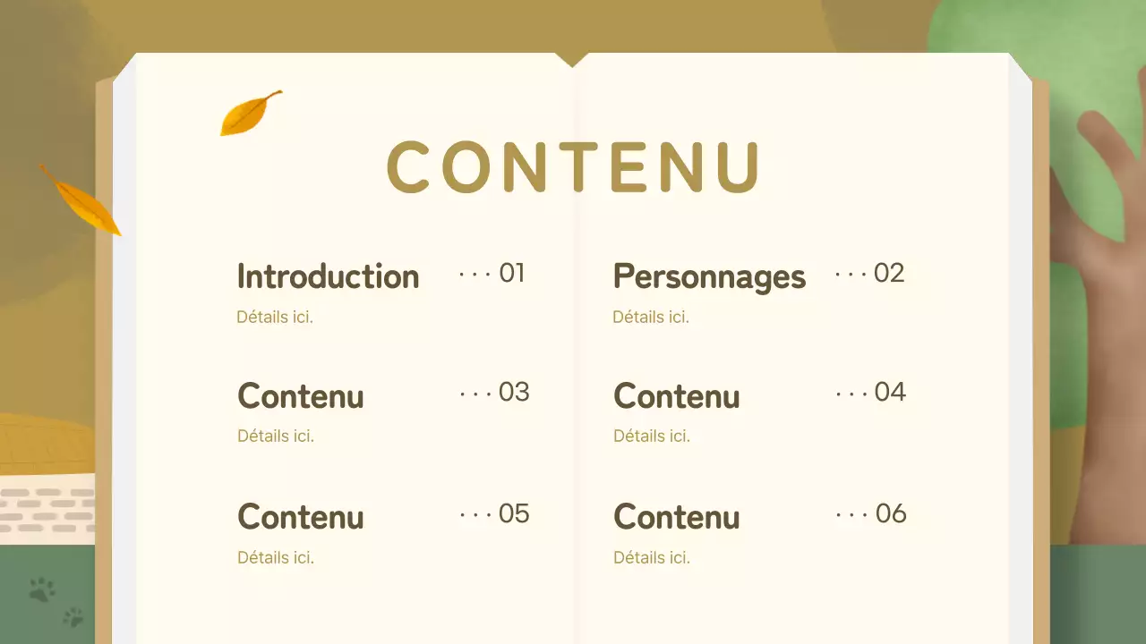 Leçon sur les contes de fées traditionnels d'or et de vert
