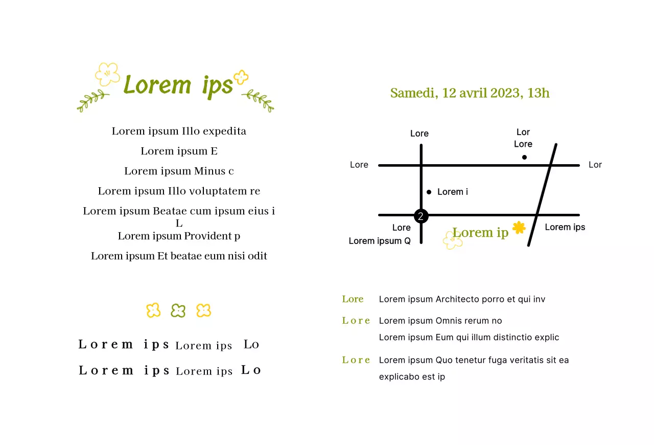 Illustration florale printanière d'un concept d'invitation de mariage en chartreuse et jaune