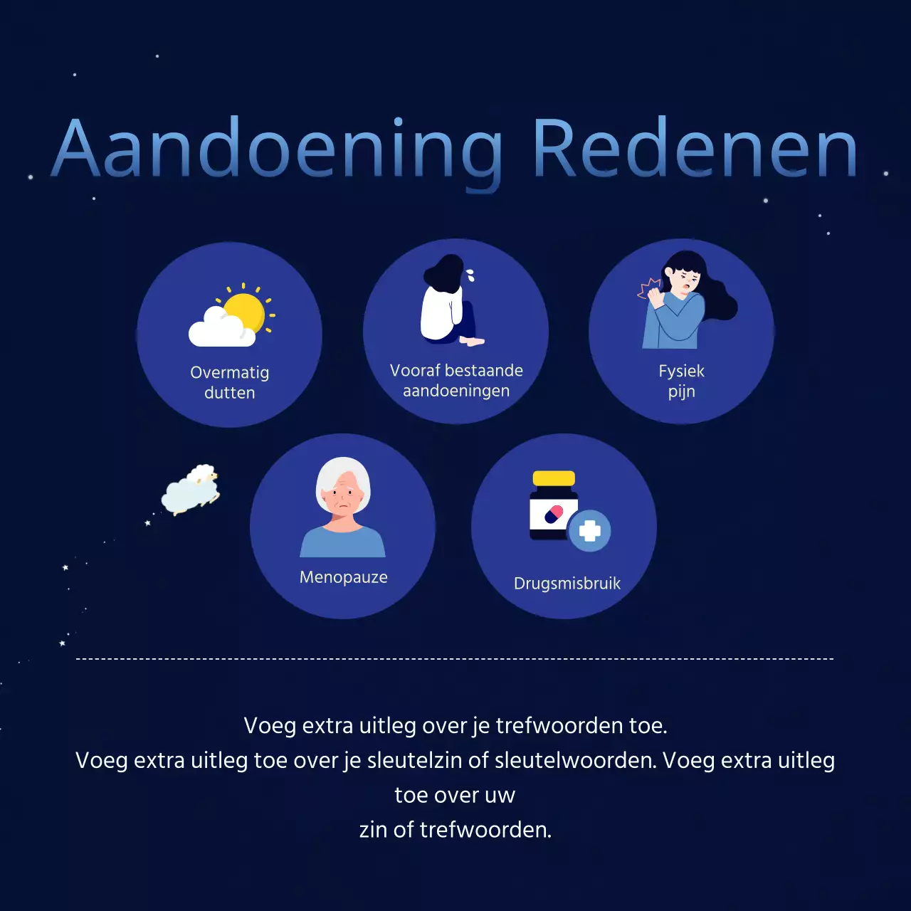 Donkere, dromerige nachten van marineblauw en paars ongewenste gasten Diagnose van slapeloosheid