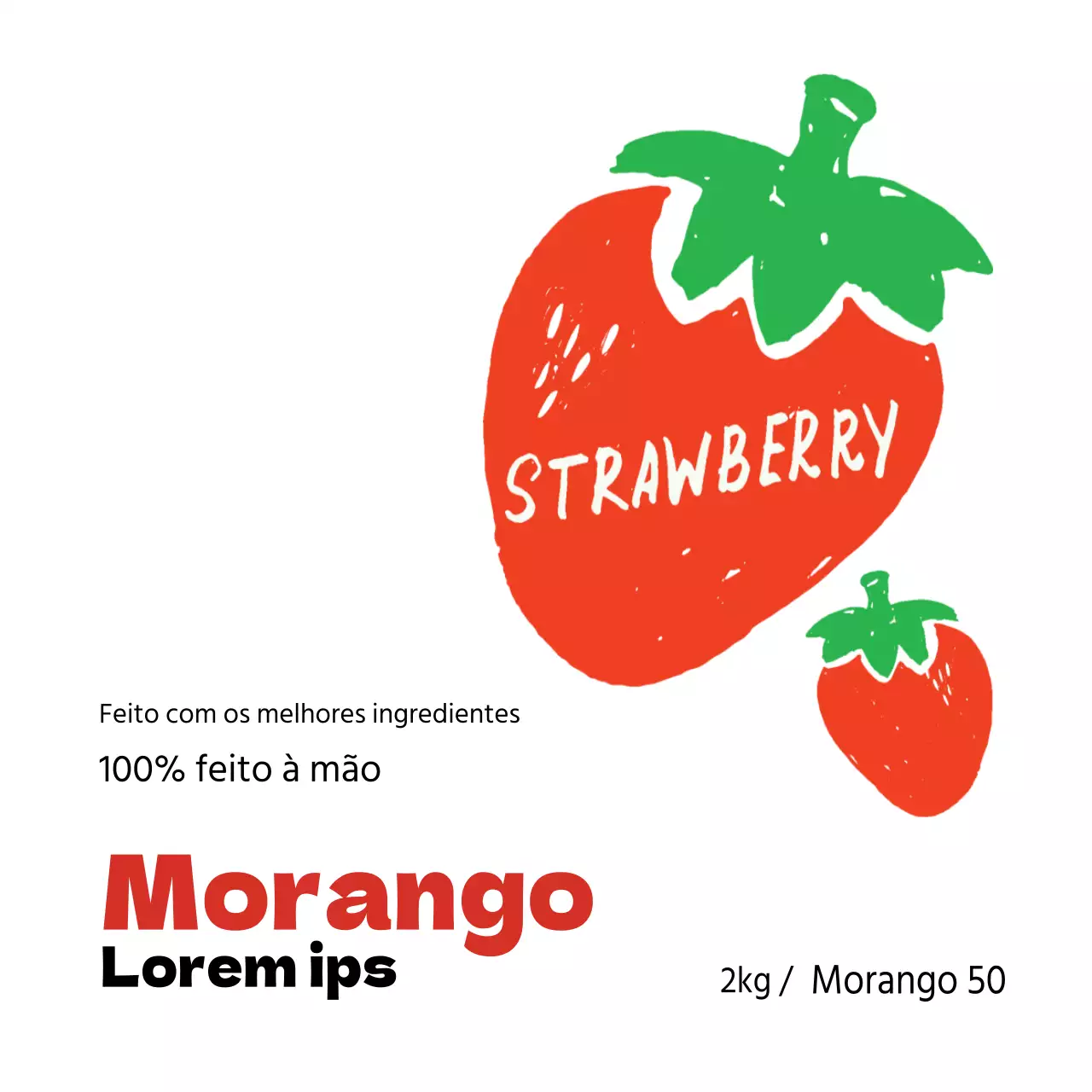 Rótulos de compota caseira de morango