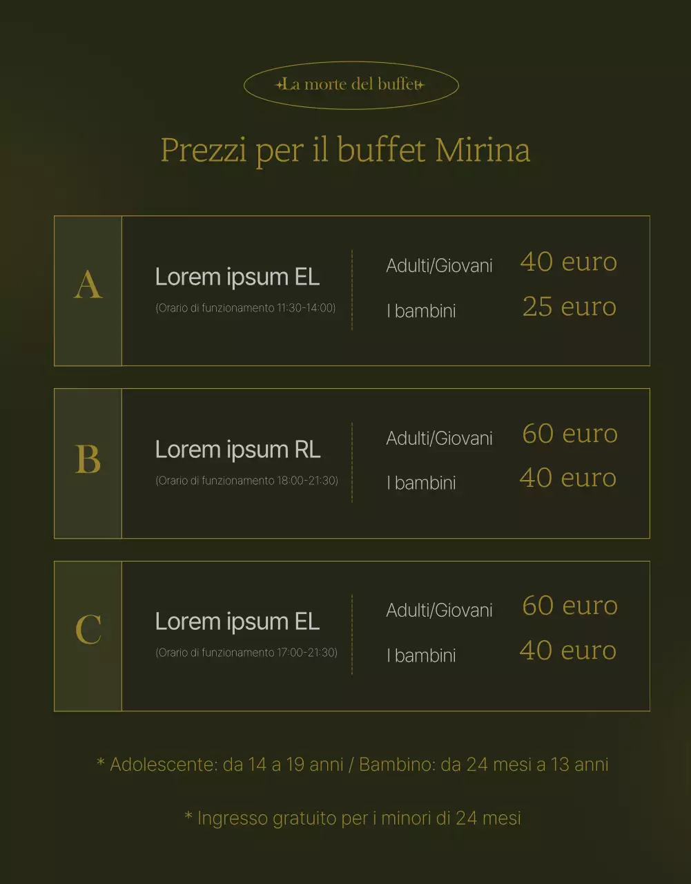 Promuovete una cucina sofisticata in hotel con i colori verde scuro e oro.