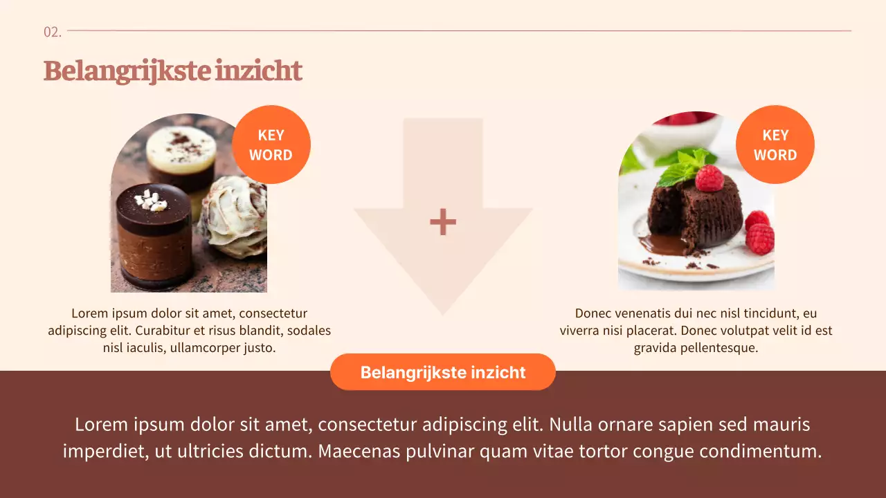 Rustige en eenvoudige Valentijnsdagplanner met oranje accenten op een warme bruine achtergrond