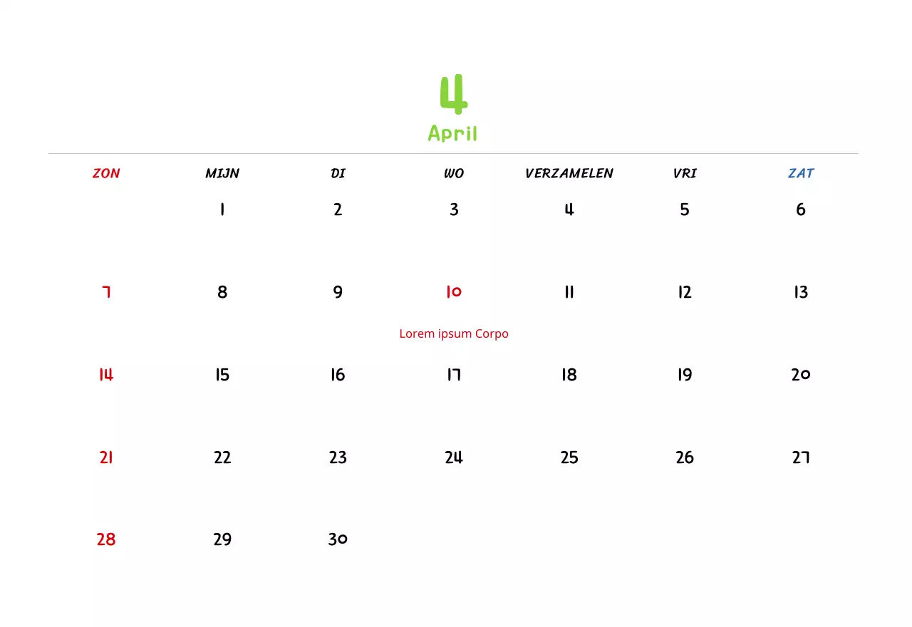 Nieuwjaarskalender met schattige illustraties