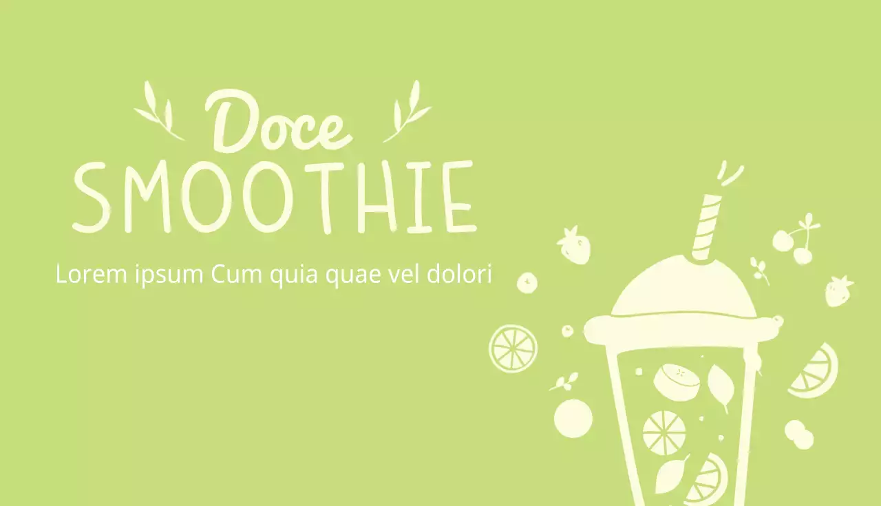 Cartão de visita simples para loja de smoothies