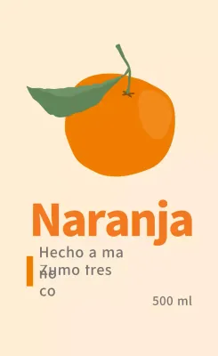 Simpáticas etiquetas alimentarias con ilustraciones naranjas