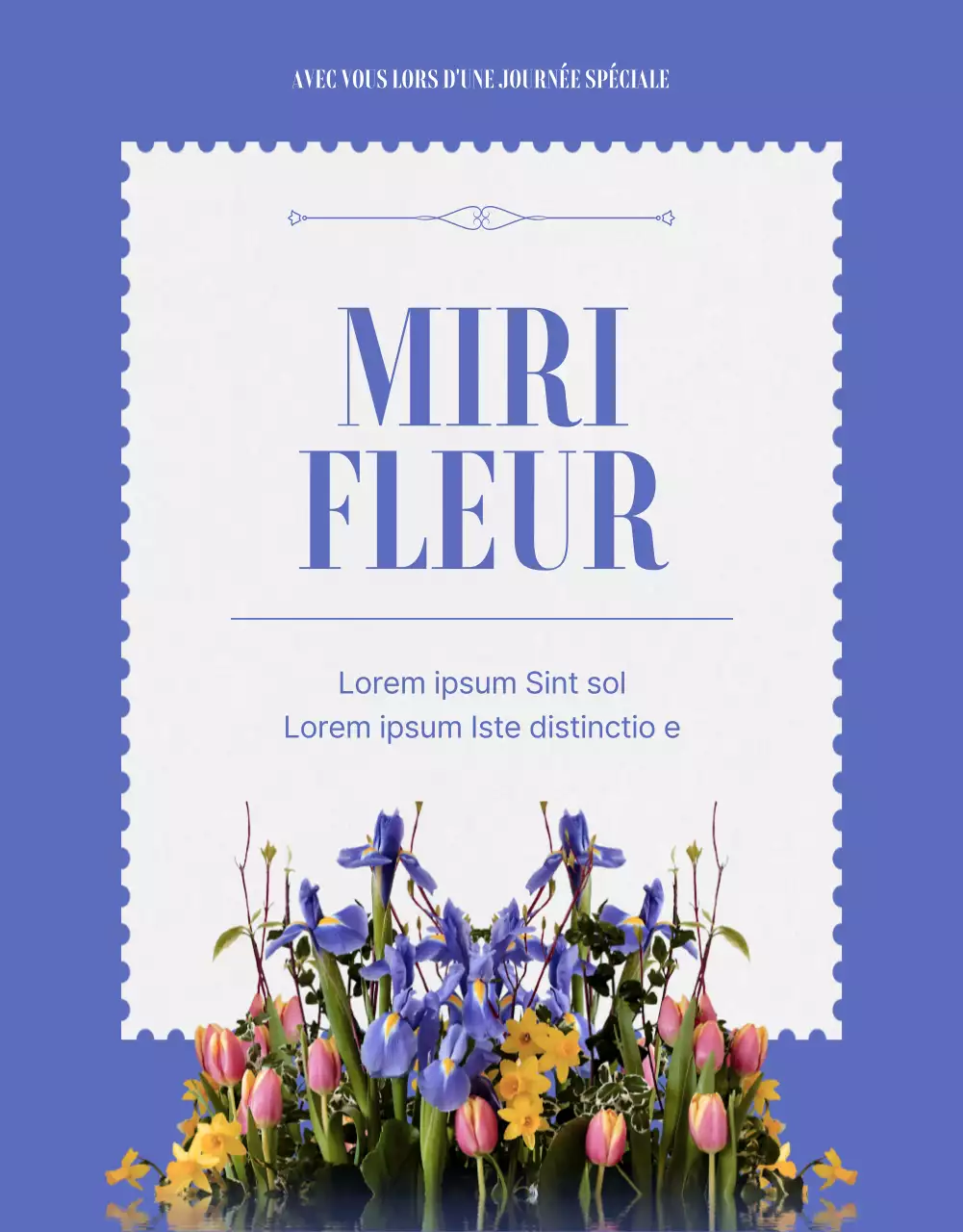 Thème de l'invitation à la livraison de fleurs violettes