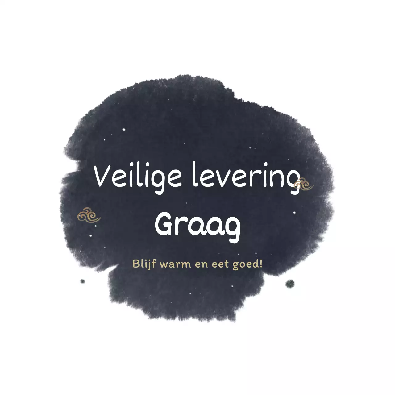 Concept veilige levering met zwarte en witte penseelinkt spreads