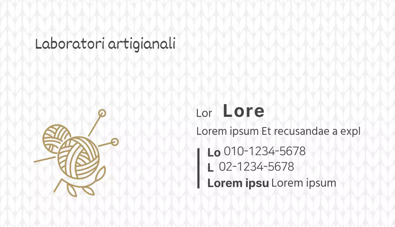 Biglietto da visita illustrato beige del laboratorio artigianale