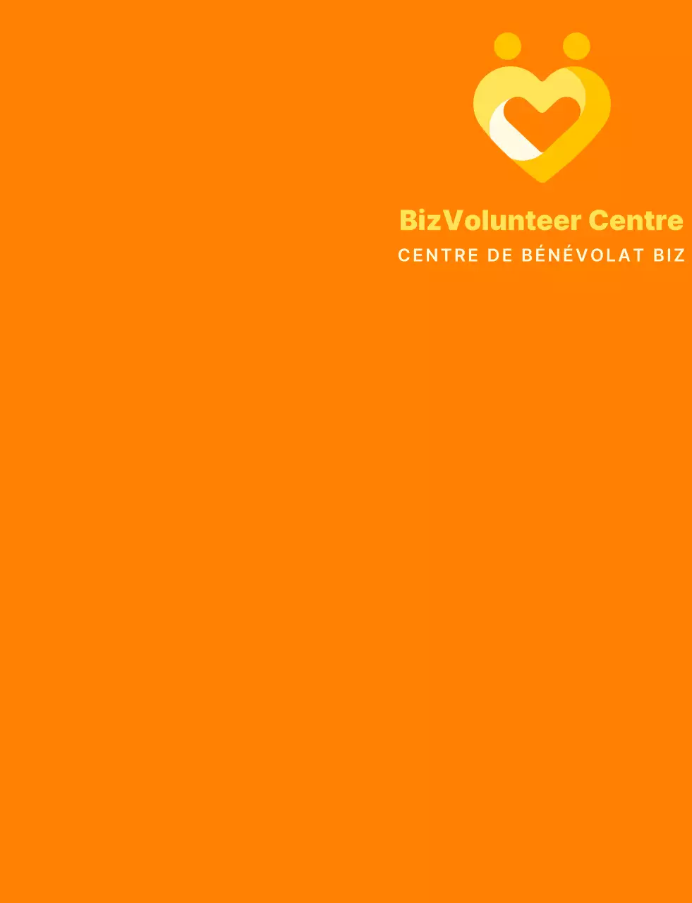Logo simple en forme de cœur dans les tons orange et jaune vif Organisation centrale de sensibilisation