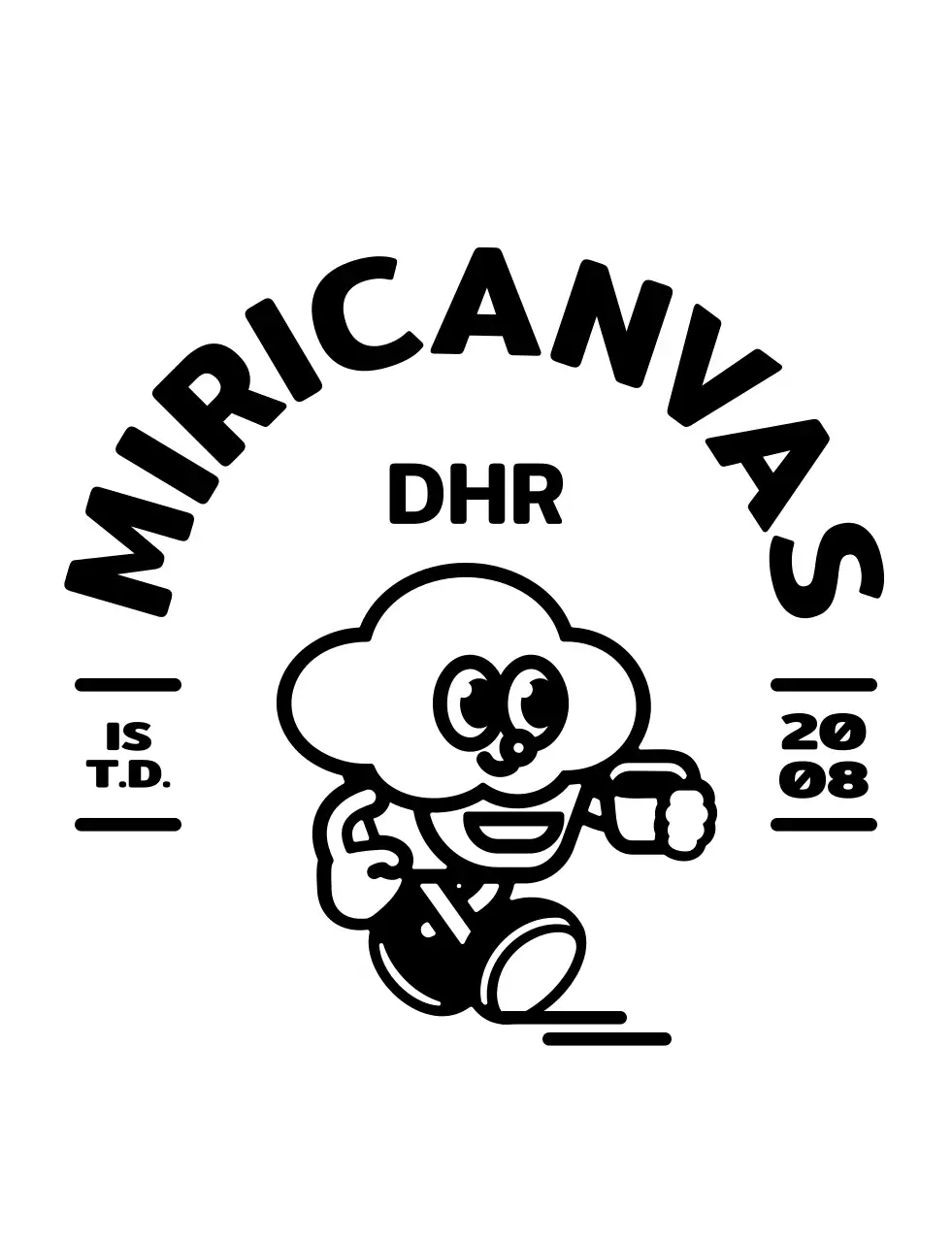 Embleem logo stijl cafe met eenvoudige en schattige cupcake illustraties