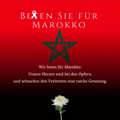 Ein einfacher schwarz-roter Beitrag zum Gebet und zum Gedenken an die Erdbebenopfer in Marokko