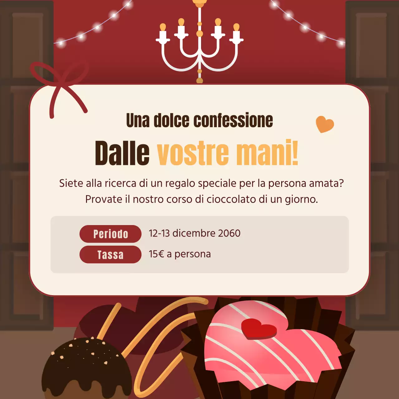 San Valentino TMI in bordeaux e marrone