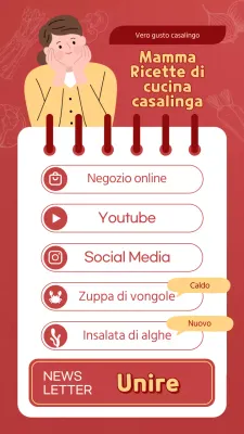 Storie di Instagram guidate con concetti di ricette rosse e gialle