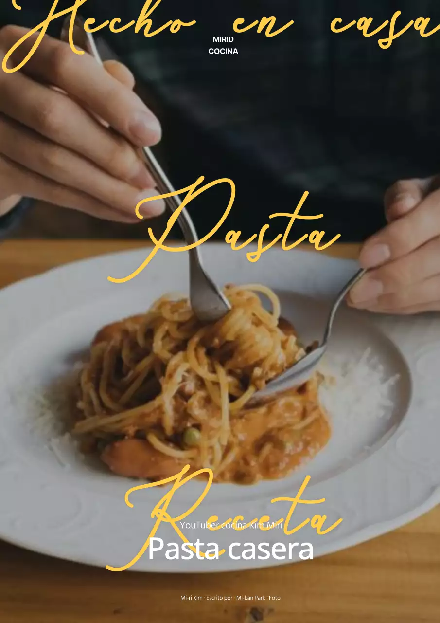 Tipografía amarilla Receta moderna