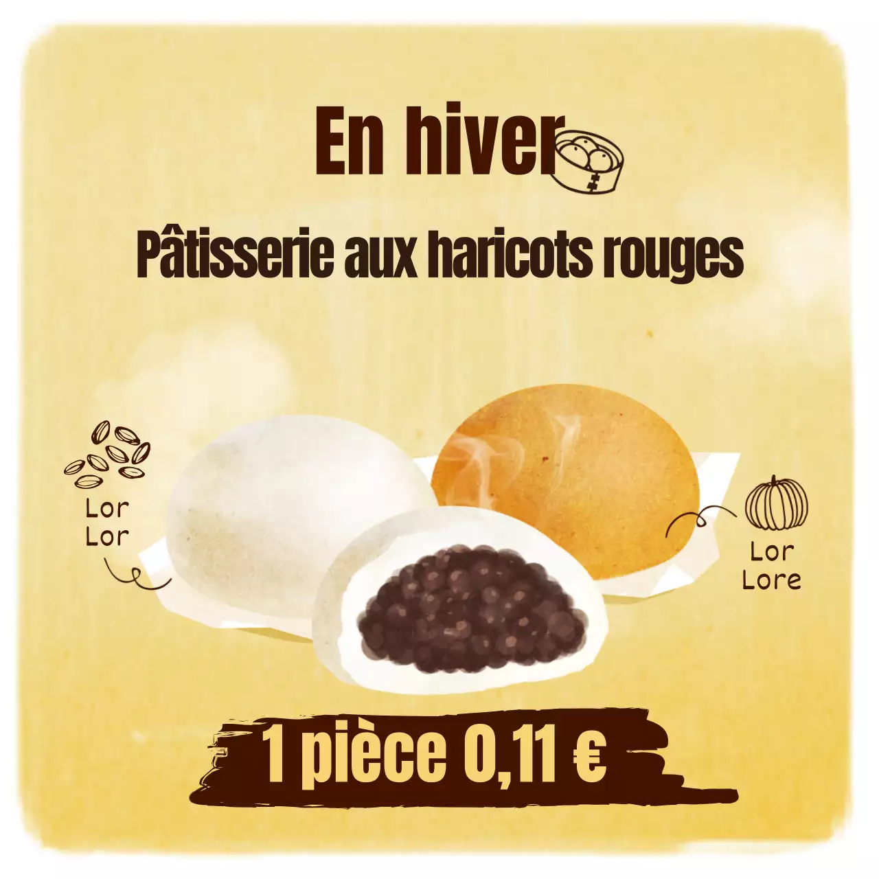 Patate douce d'hiver illustrée en jaune