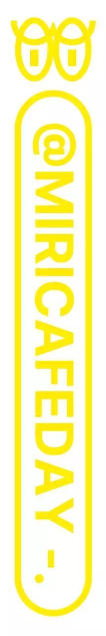 Ilustração de um olho saltitante bonito e limpo em amarelo com combinação de texto Style Cafe