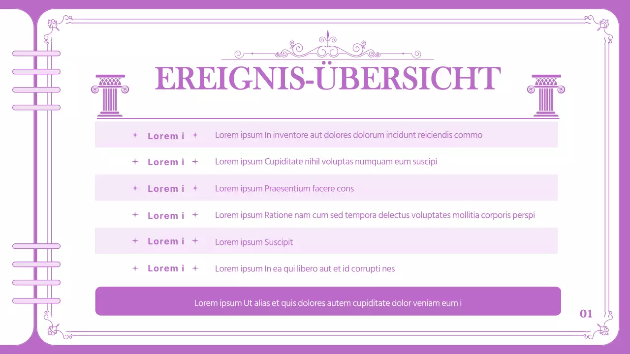 Lila, sauber gerahmter Vergnügungspark-Paradeplan