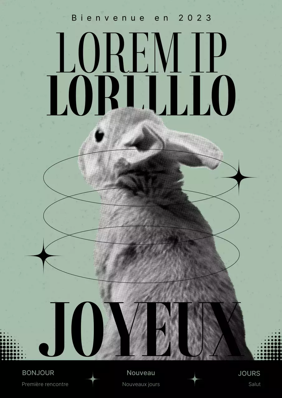 Affiche du jour de l'an à la menthe