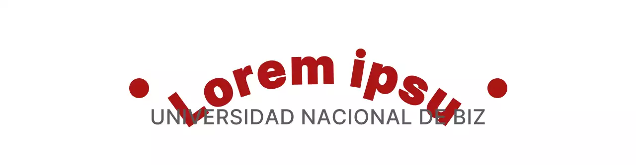 Logotipo de texto sencillo y limpio en rojo y gris para promociones universitarias