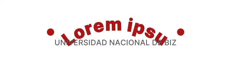 Logotipo de texto sencillo y limpio en rojo y gris para promociones universitarias