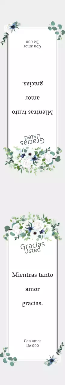 Regalo de agradecimiento con marco de flores gris