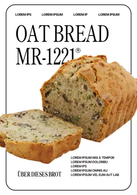 Eine saubere weiße und schwarze Bäckerei-Menüführung