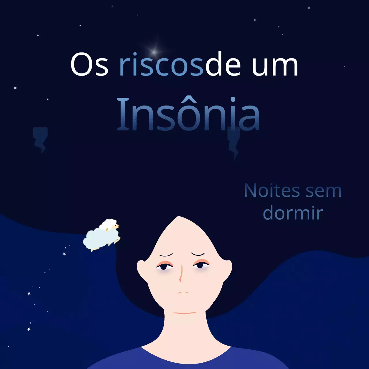 Noites escuras e sonhadoras de azul-marinho e roxo convidados indesejados Diagnóstico de insónia