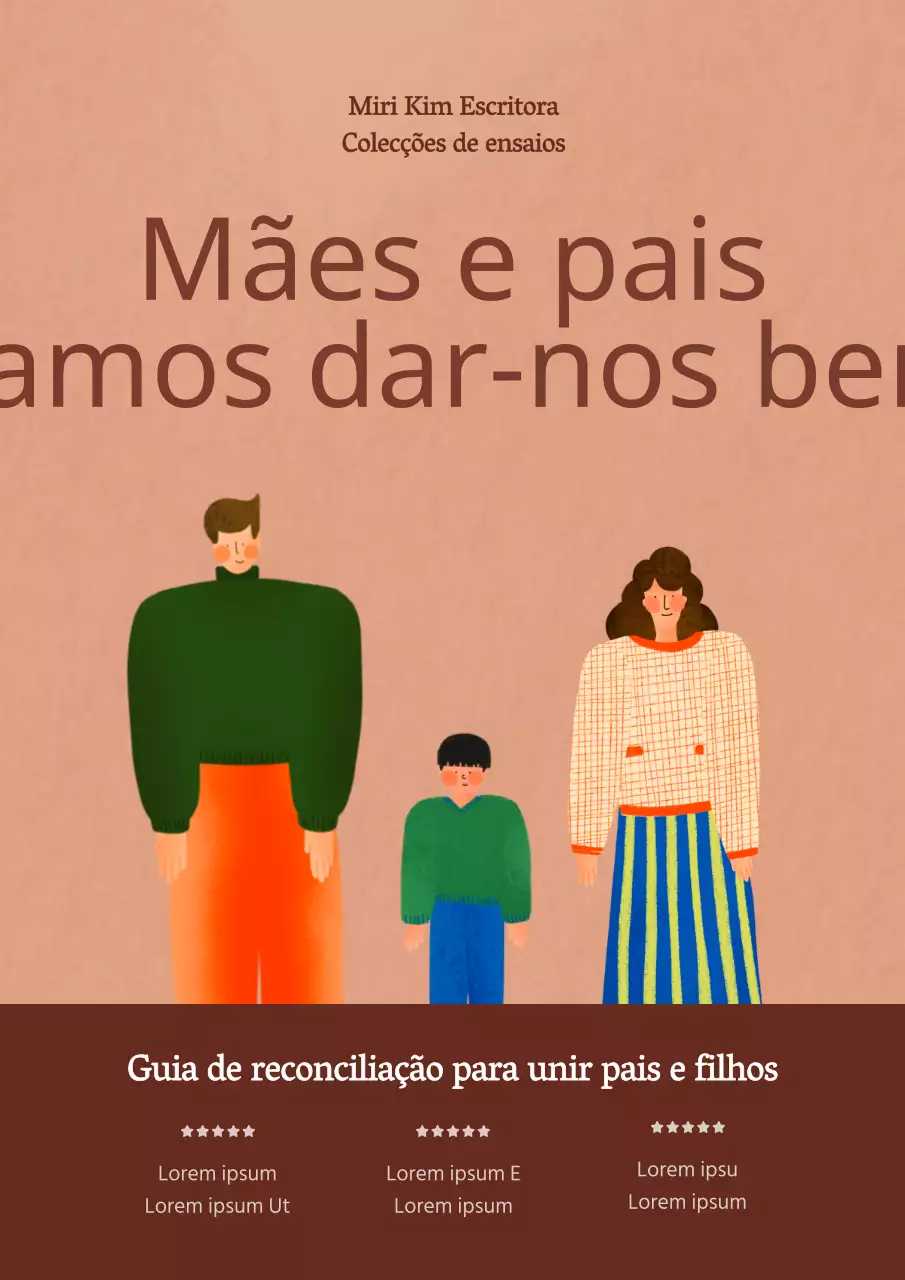 Conteúdo do ensaio sobre a família ilustrada cor-de-rosa e castanha