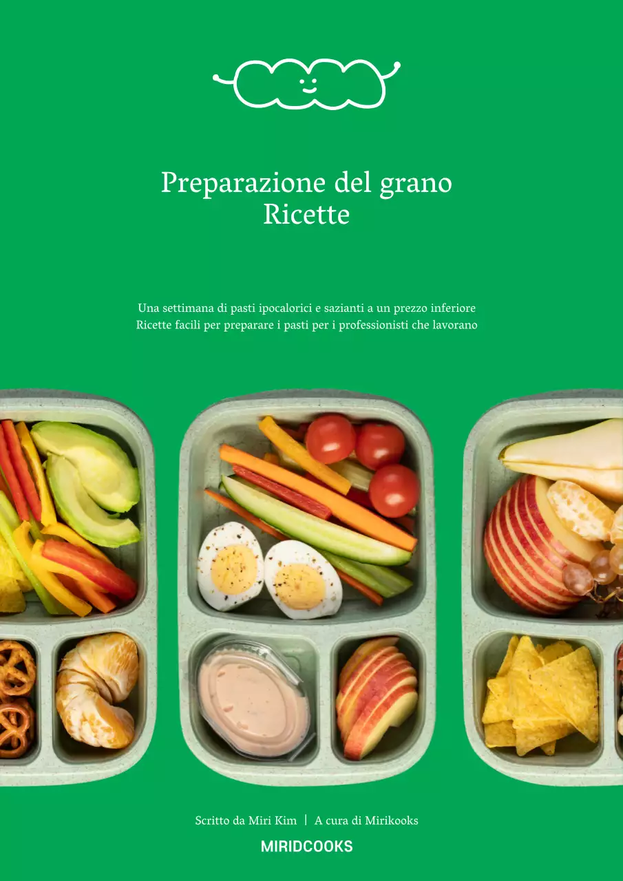 Ricetta verde illustrata per la preparazione del pasto