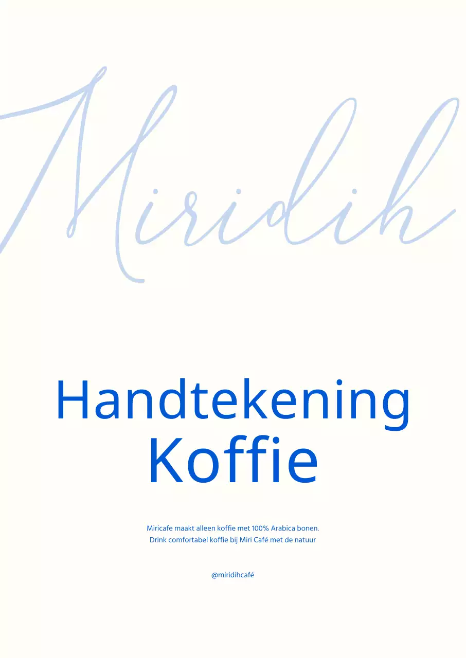 Handgeschreven café typografie ontwerp met een wit concept