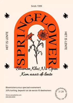 Een klassieke lentebloemen in beige en oranje