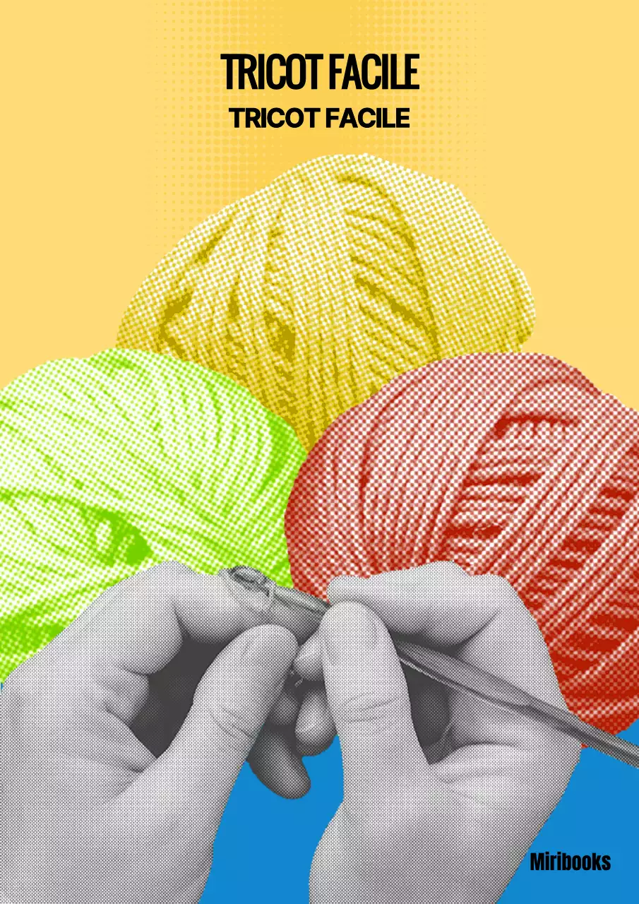 Apprendre à tricoter un concept pop art en jaune et bleu