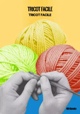 Apprendre à tricoter un concept pop art en jaune et bleu