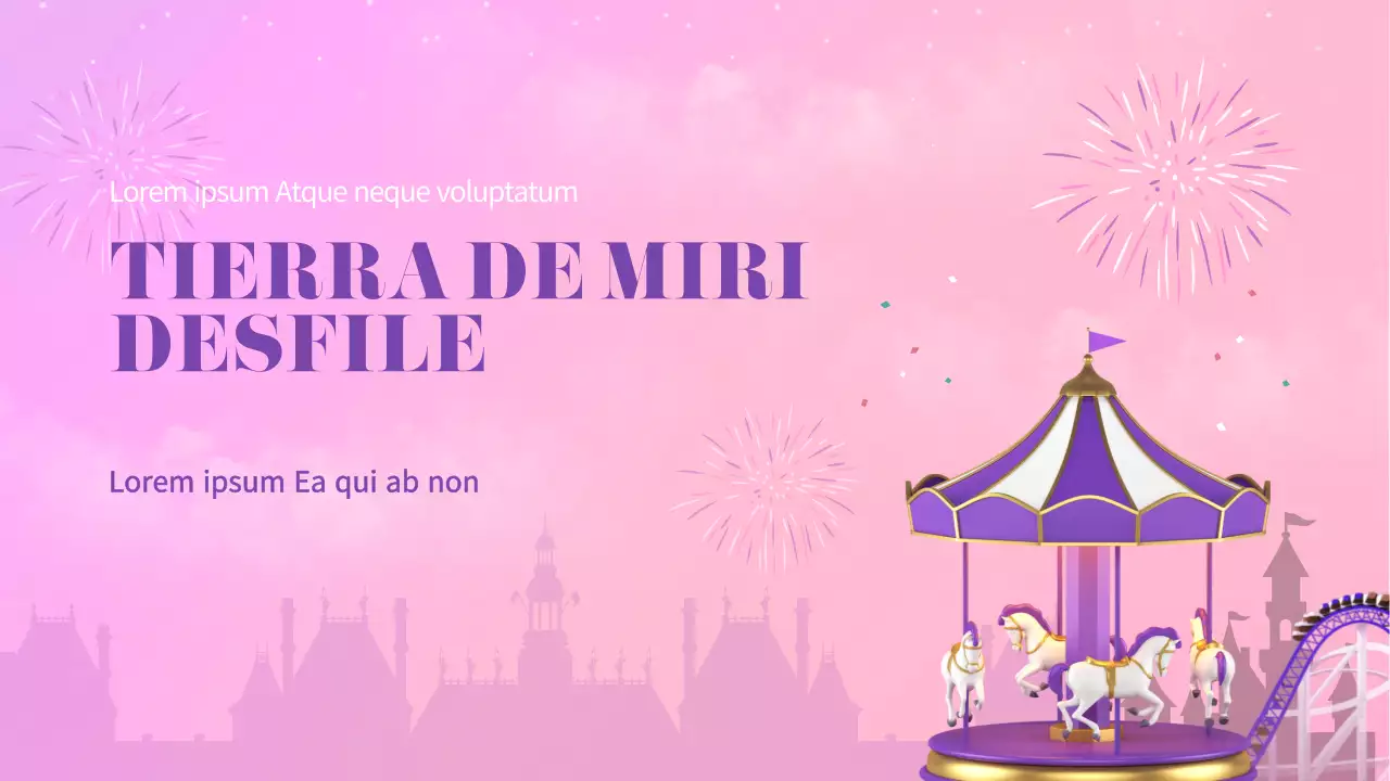 Planificador de eventos para el desfile del parque de atracciones en colores pastel