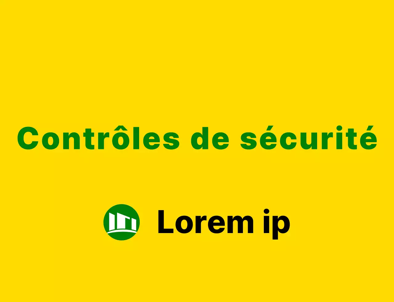 Un style épuré jaune et vert avec un logo emblématique et un texte surligné Pour le personnel chargé de l'inspection de la sécurité