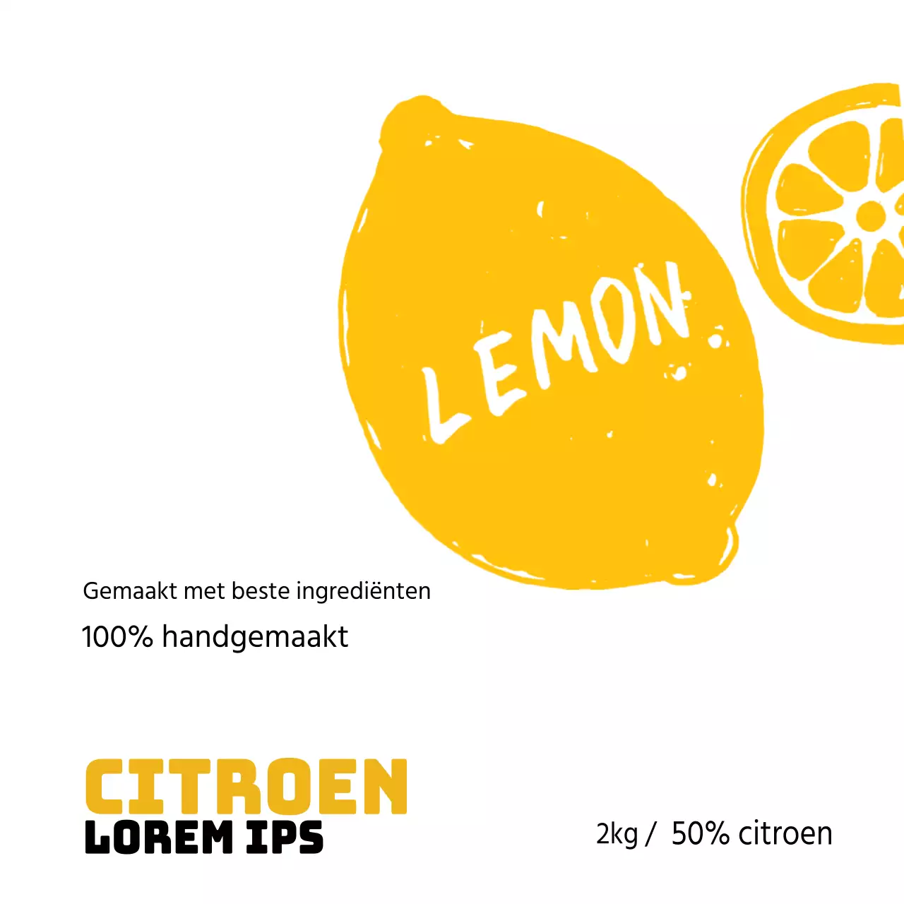 Etiket voor zelfgemaakte jam met citroen