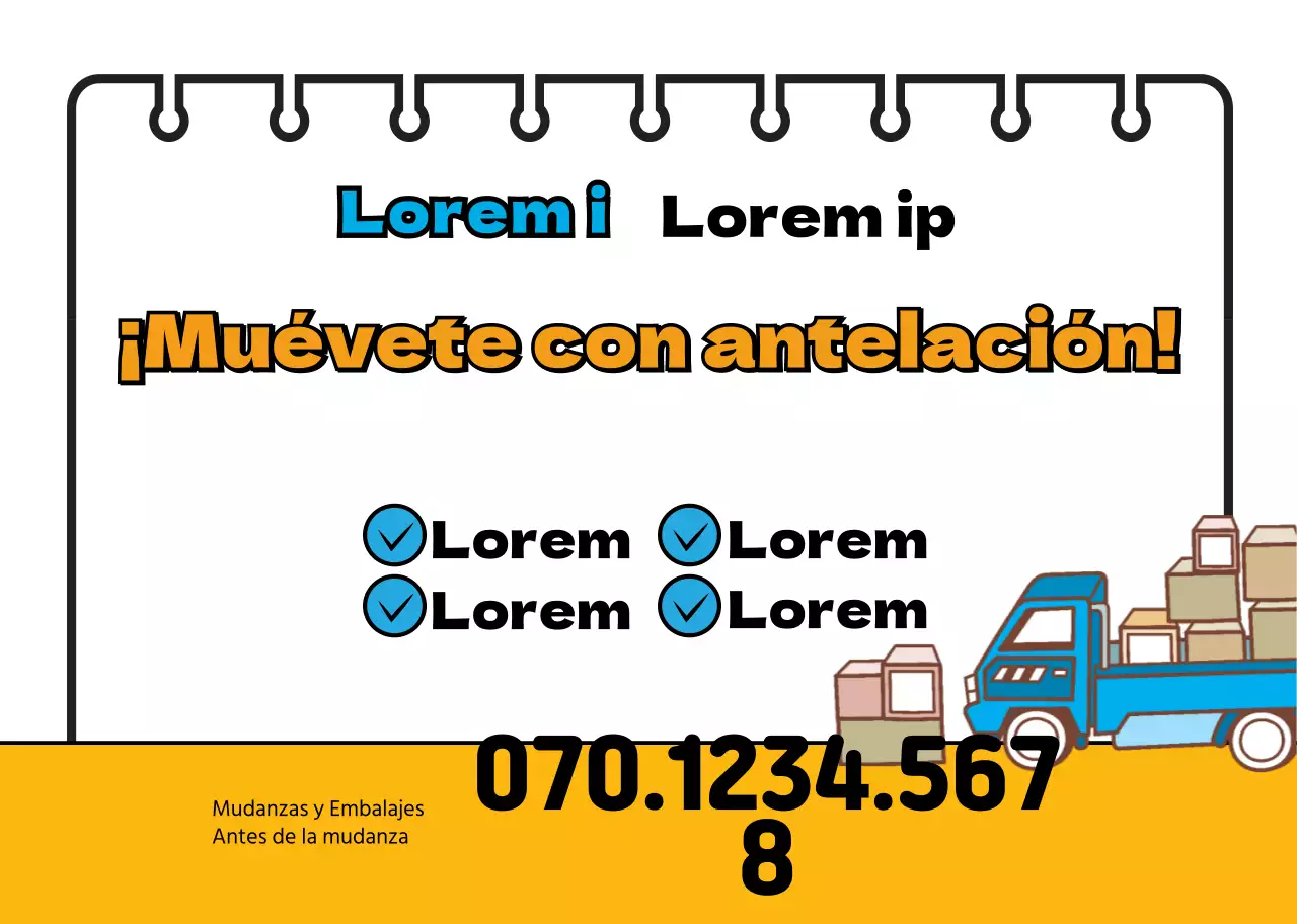 Blanco Naranja Promocione explícitamente su empresa de mudanzas