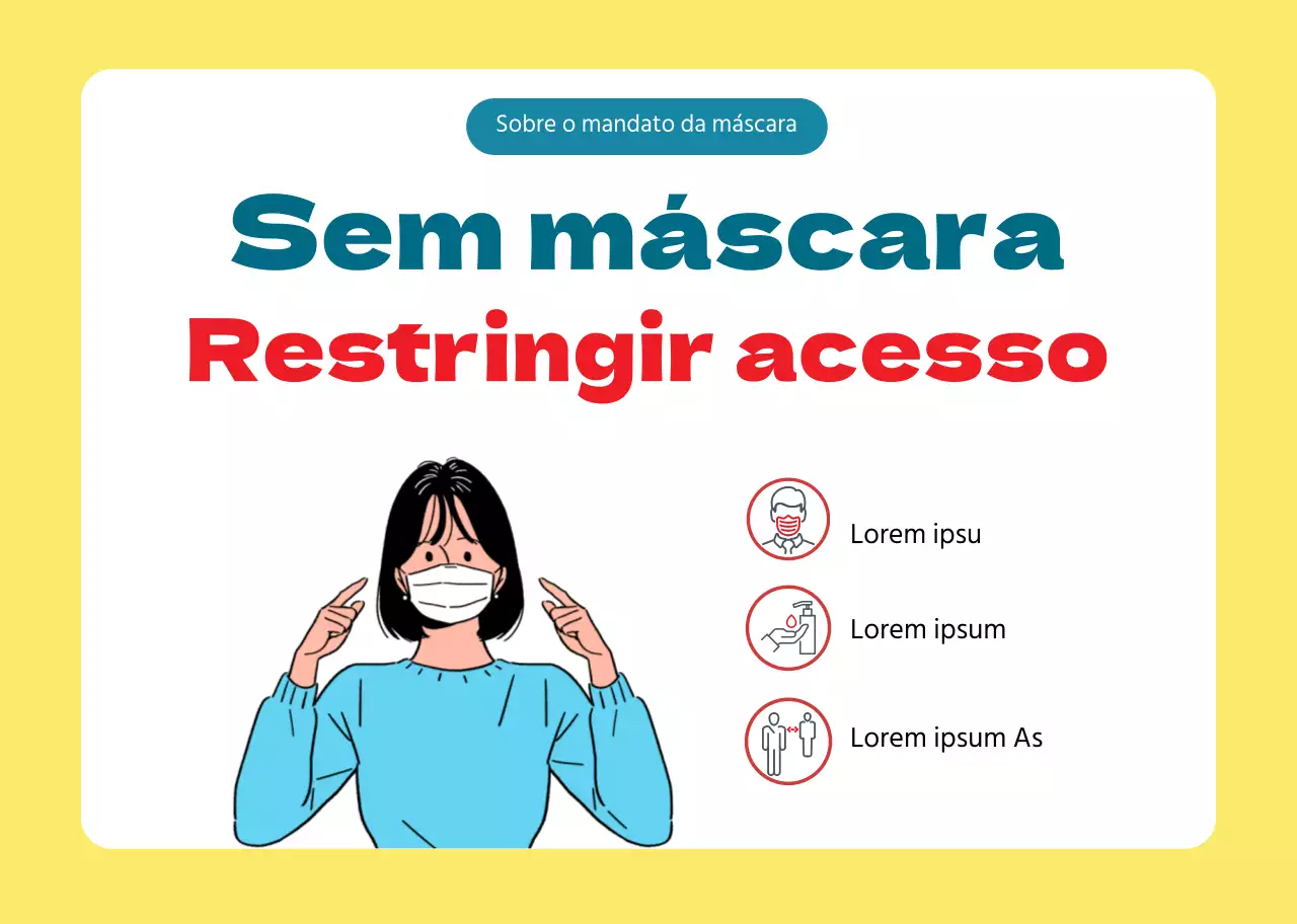 Instruções para usar a máscara amarela de ilustração de personagens