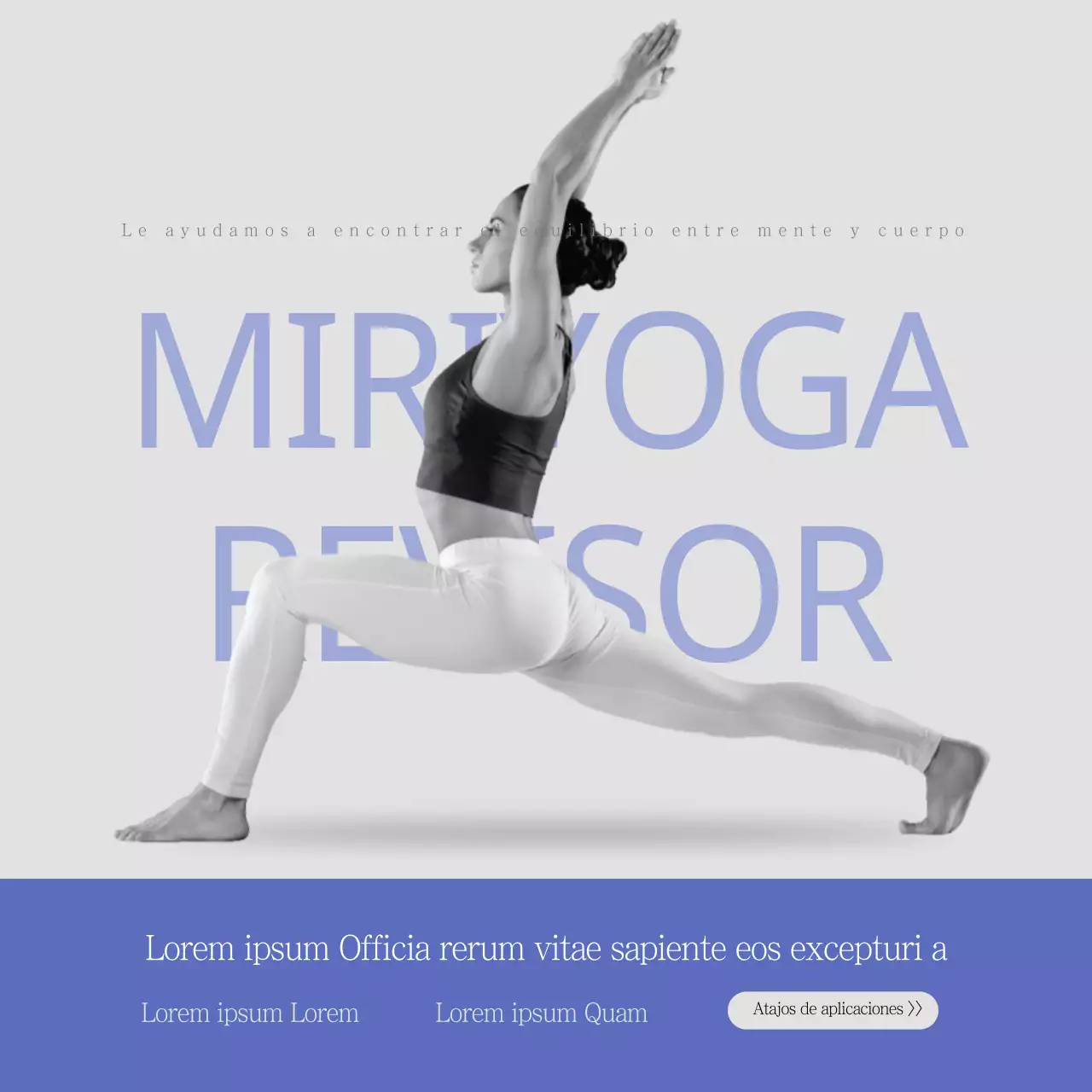 Gris y azul, contratación de yoga con foto