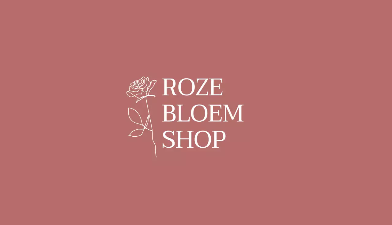 Bruine tekening illustratie visitekaartje bloemist