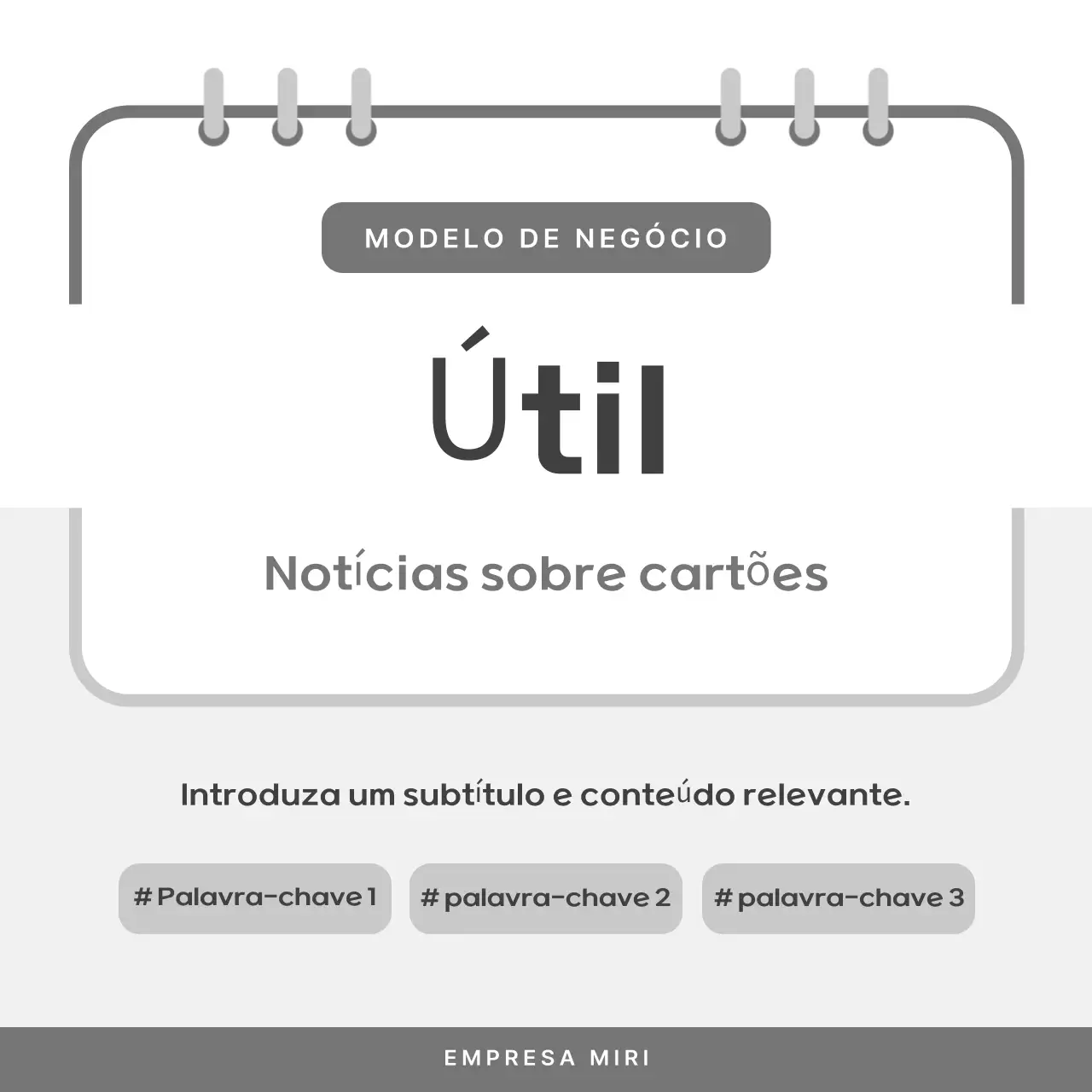 Mensagens comerciais simples a preto e branco