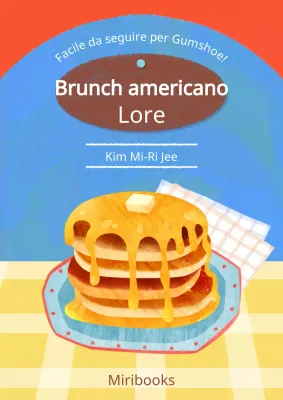 Ricettario per il brunch del punto frittelle azzurro e arancione