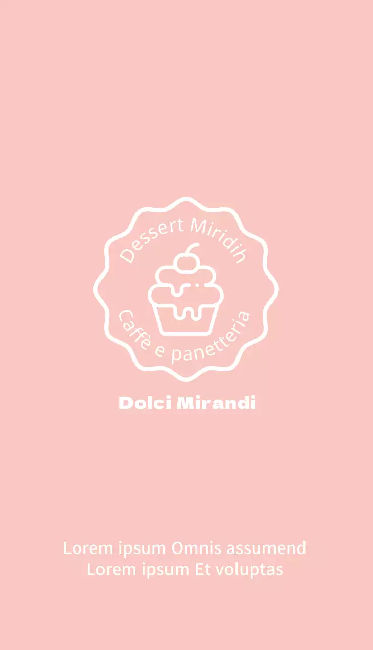 Biglietto da visita illustrato rosa beige per dessert