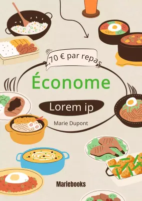 Livre de recettes mettant en valeur des plats d'accompagnement coréens sur fond beige