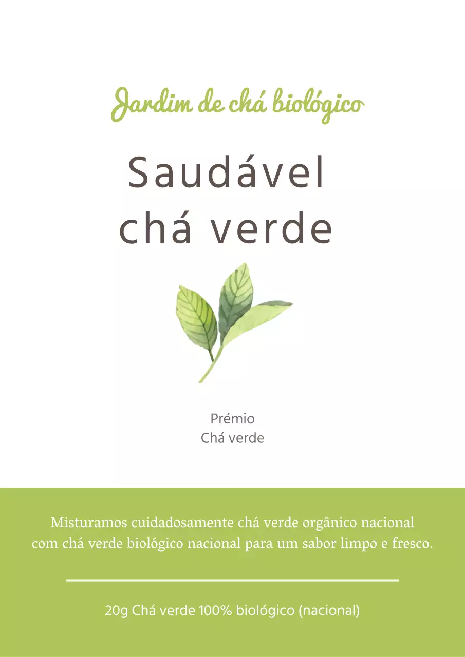 Promover a introdução de um produto de chá verde simples em verde claro
