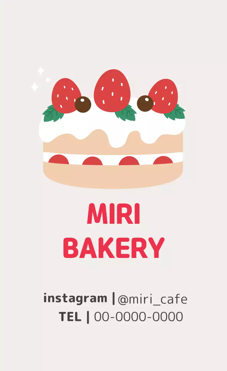 ピンクのイラストかわいい飲食店ラベル