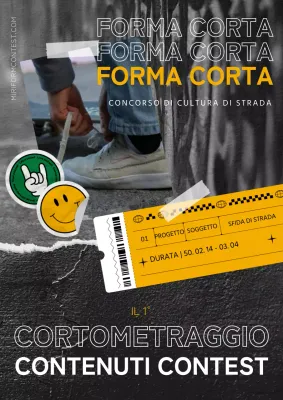 Concorso di forme brevi in bianco, nero e giallo di ispirazione vintage