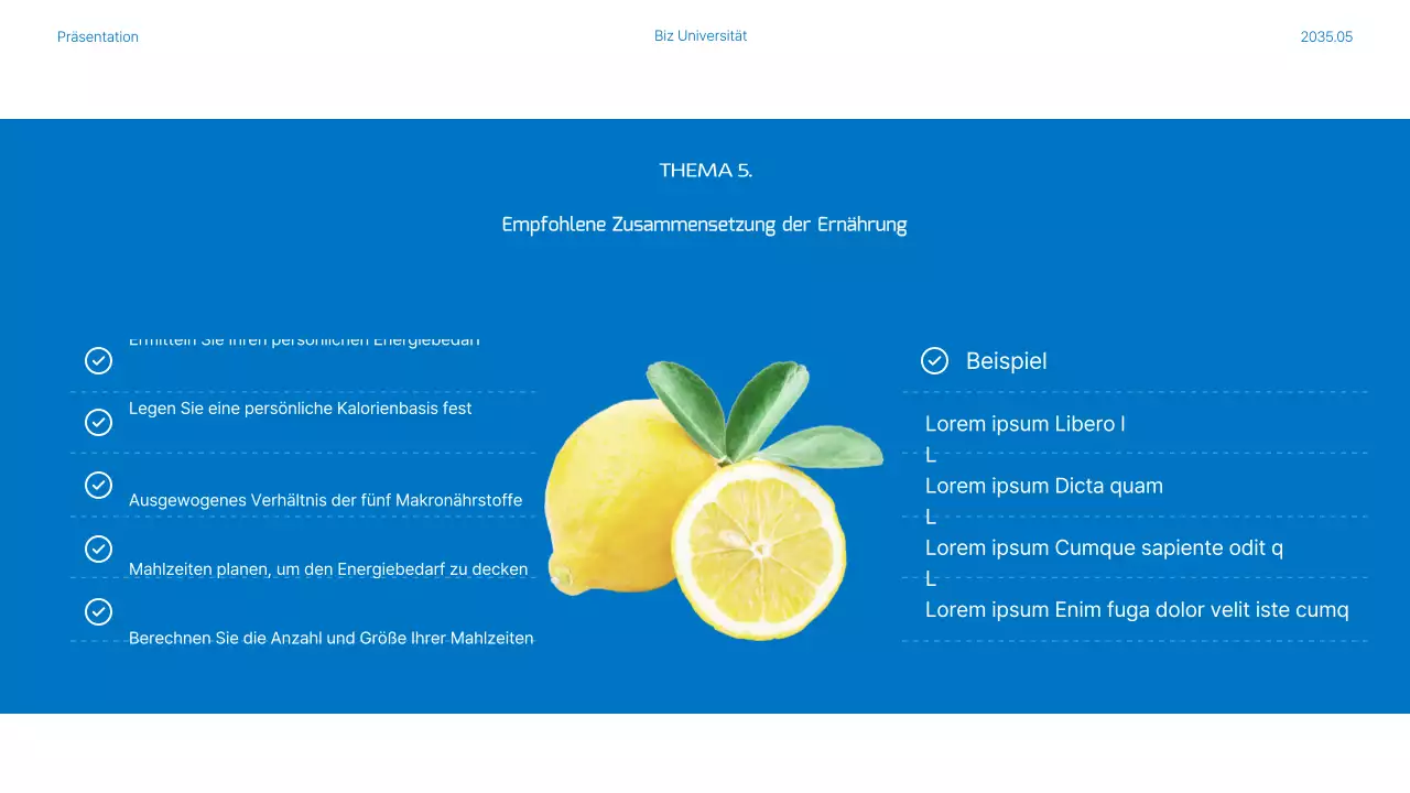 Ernährung und Mahlzeitenpläne in blauen und orangefarbenen Fotos hervorgehoben