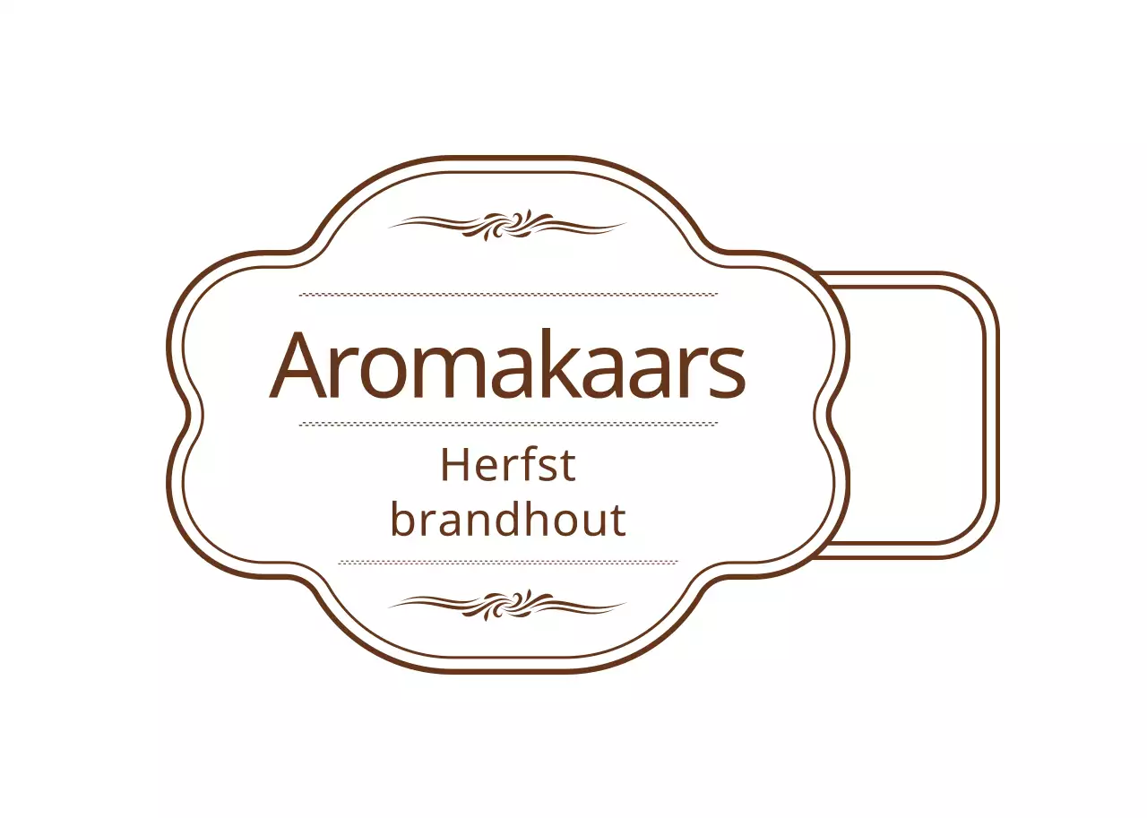 Eenvoudige, sentimentele kaars in frame-stijl in bruin en wit met instructiessticker